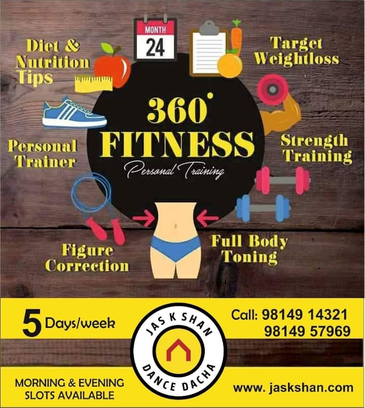 Best Nutrition Tips Full Body Fitness Training Weight Loss Strength Gain Figure Shaping in Chandigarh by Jas K Shan Dance Dacha