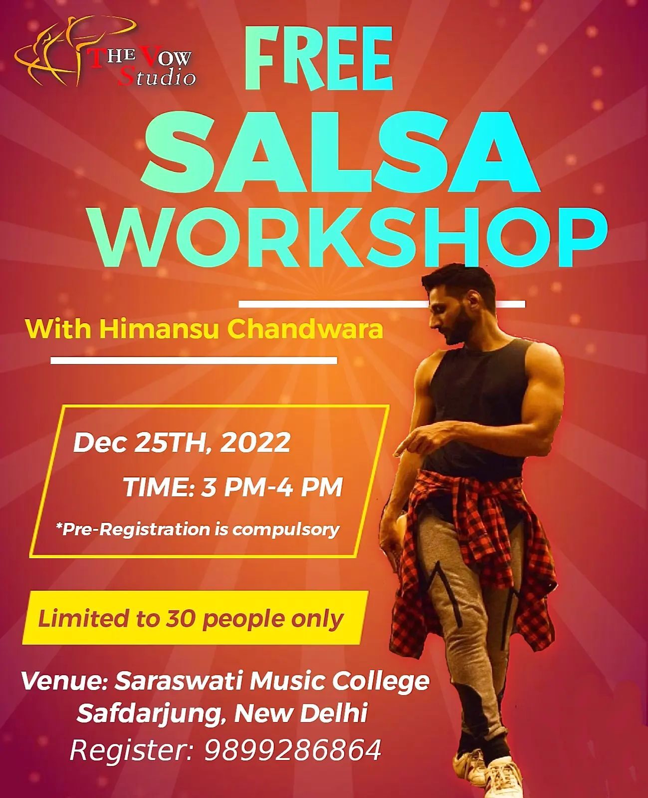 Free Salsa Workshop in Delhi for Beginners by Himanshu The Vow School - Dance With Me India