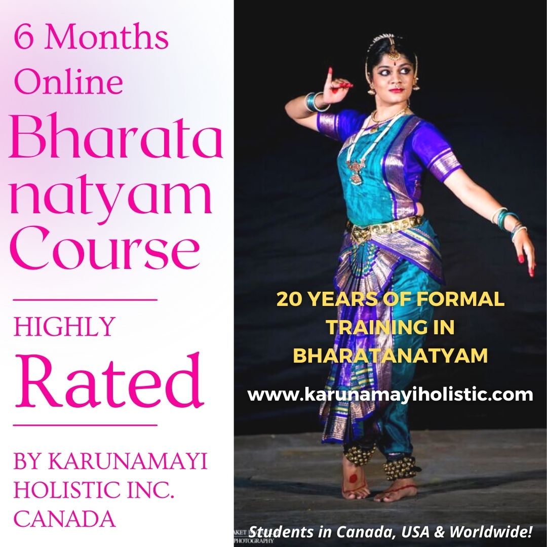 Online Bharatanatyam Indian Dance Class Course in Canada USA UK France Germany Europe Dubai UAE Japan Asia - Karunamayi Holistic Inc - 1