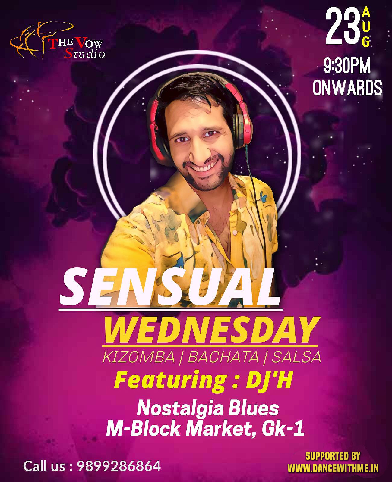Sensual Wednesday Kizomba Bachata Salsa Afro Latin Night by The Vow Studio at Nostalgia M Block GK 1 Delhi - Dance With Me India
