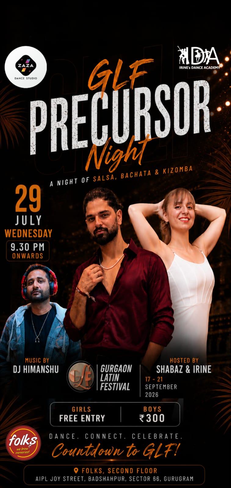 29July26 Wednesday Latin Night Salsa Bachata Kizomba by IRINES DANCE ACADEMY X ZAZA DANCE STUDIO at Folks Pub Brewery Sector 66 Gurugram